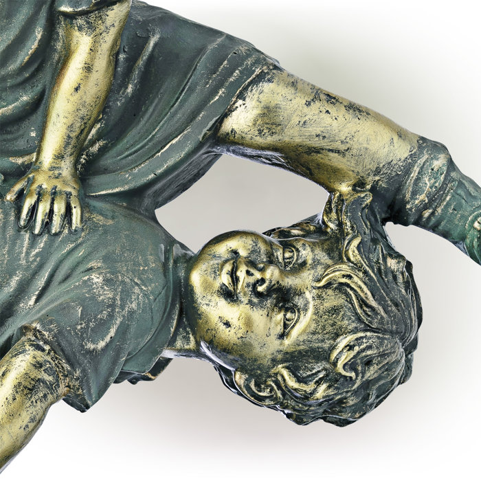 Red Barrel Studio® Kapitz Girl Jumping over Boy Outdoor Statue